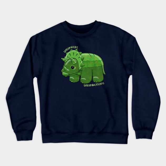 Triceratops and Tricerabottoms Crewneck Sweatshirt by Art by Veya